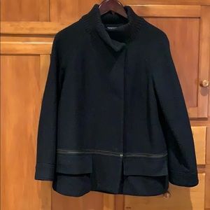 Vince Black Wool Zip Off Jacket